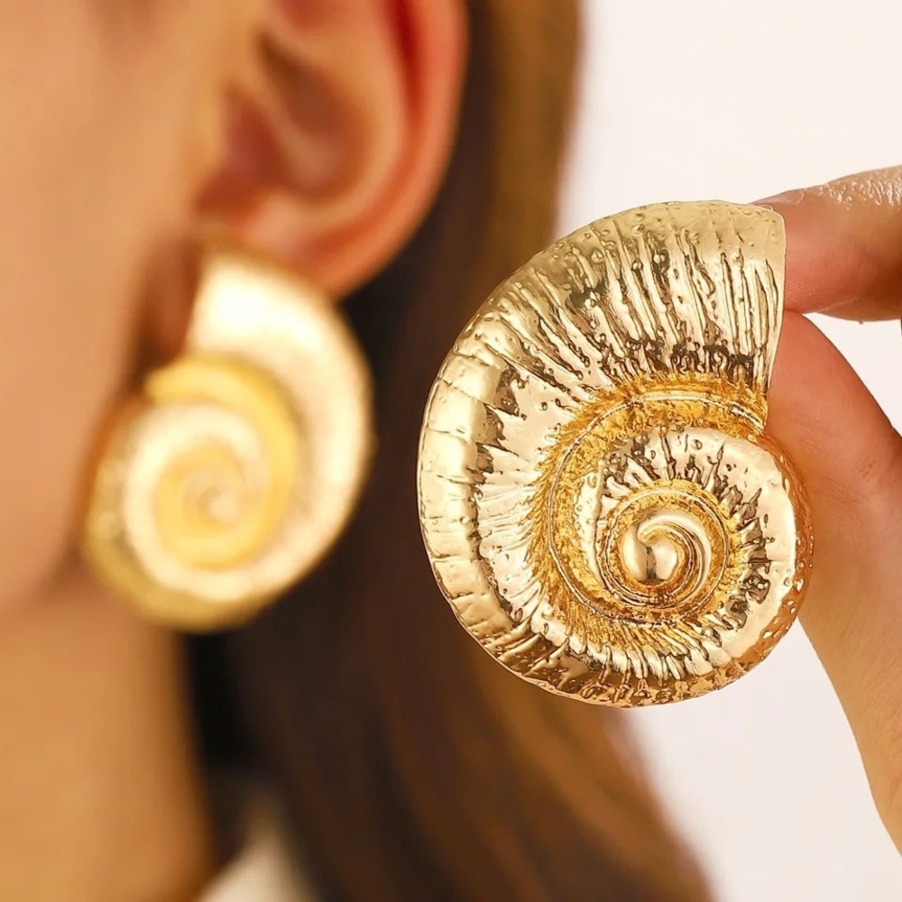 1 Zara Exaggerated Big Conch Stud Earrings Bohemia Summer Beach Jewelry Holiday